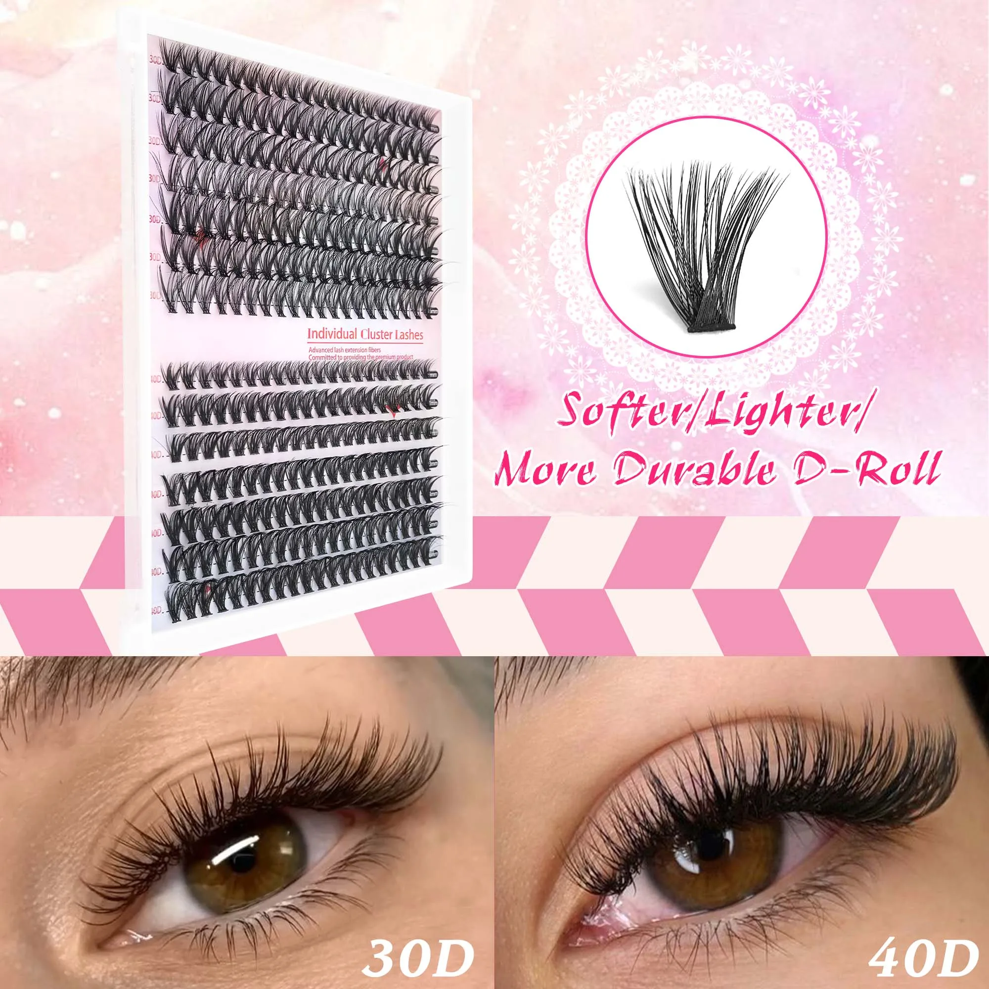 280PCS-D カールつけまつげストリップ、接着剤、ブラシ、ピンセット付き、音楽祭、クリスマス、そしてあらゆる楽しいお祝いにDIY