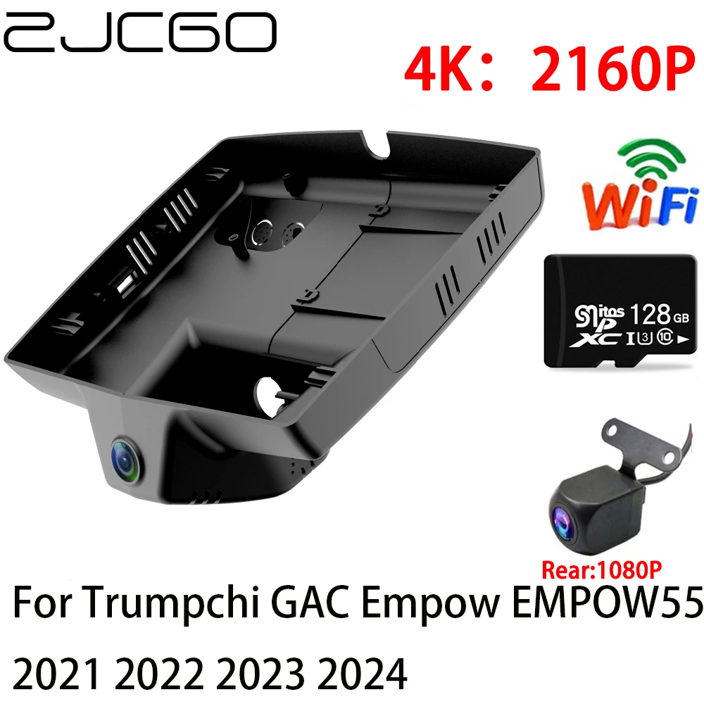 

ZJCGO 2K 4K Car DVR Dash Cam Wifi Front Rear Camera 2 Lens 24h for Trumpchi GAC Empow EMPOW55 2021 2022 2023 2024