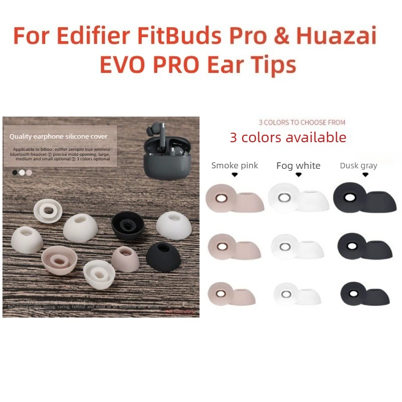 

1-2 set Skin-Friendly Anti-Slip Ear Pads Replacement for Edifier FitBuds Pro & Huazai EVO PRO