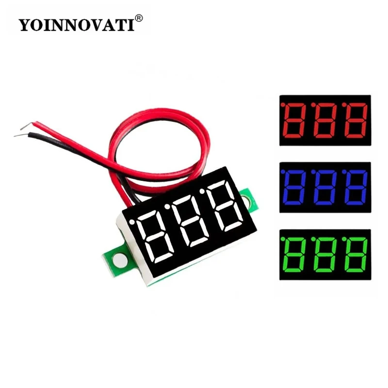 DC 4.7~32V 3-Digit Display Voltmeter 0.36 Inch Mini LED Digital Voltmeter Green/Red/Blue Panel Voltage Meter Hot Sale