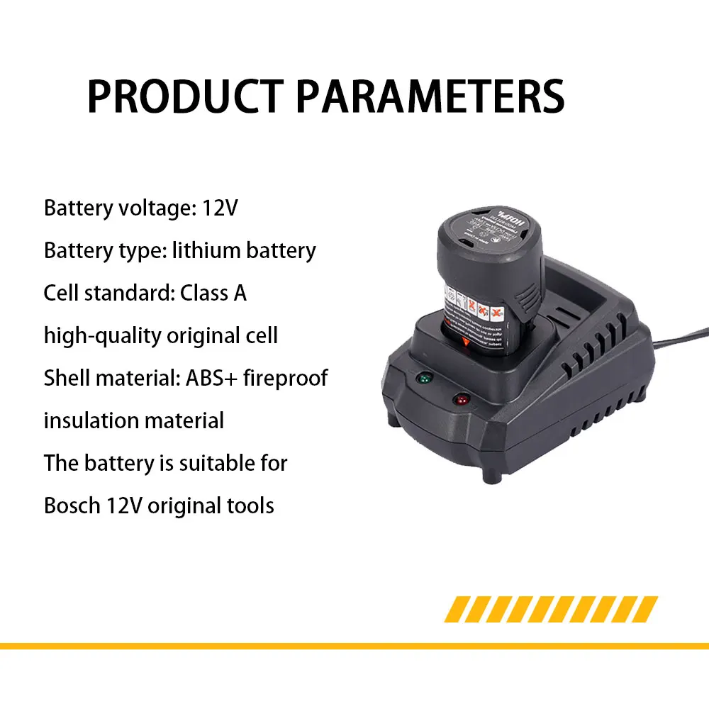 12V Lithium-ion Battery Charger Rechargeable Power Tool For Brushless Electric Screwdriver Drill For Bosch BS1220 Battery