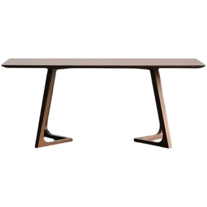 Solid Wood Dining Table Household Negotiation Tea Table Walnut Light Luxury Minimalist High Sense Rectangular Desk Conference