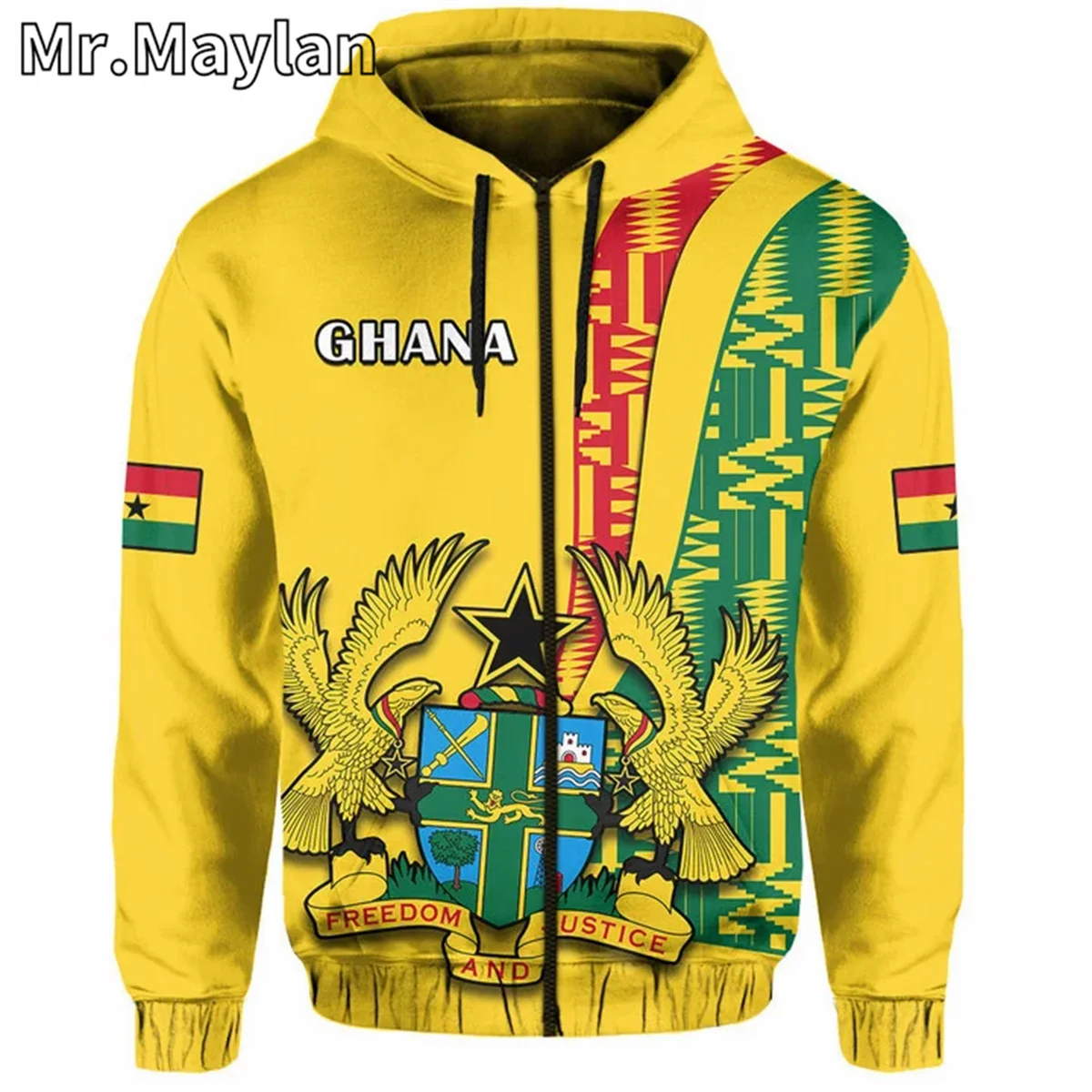 AFRICAN HOODIE Country GHANA Flag 3D Printed Unisex Hoodies Men/Women Streetwear Zip Pullover Casual Jacket Tracksuits W-12356