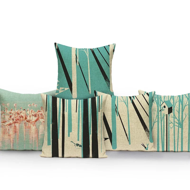Nordic Style Abstract Geometry Pattern Throw Pillow Case Polyester Cushion Cover Sofa Bed Home Decor Printed Pillow Cover
