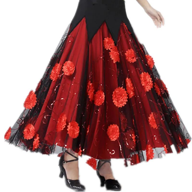 New Competition Modern Dance Half Skirt Practice Performance Social Dazzling Skirt Waltz Costume