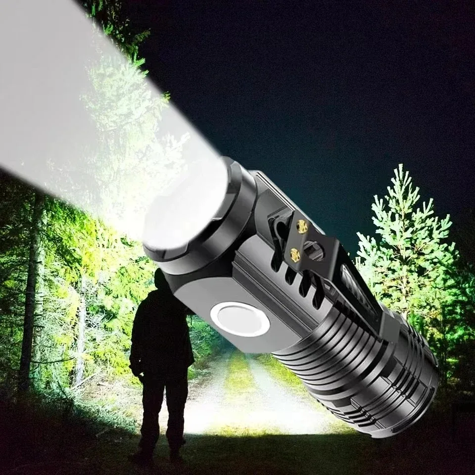 New Ultra Powerful Flashlight 3 Core LED Mini Tactical Flashlight USB Rechargeable High Power LED Torch With Magnet Hand Lamp