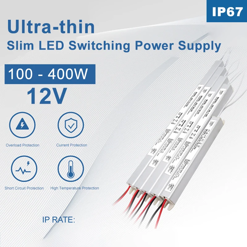 12V 1A 2A 3A 4A 5A 6A 8.33A 10A LED Driver Ultra-thin Switching Power Supply Lighting Transformer for Slim Advertising Light Box