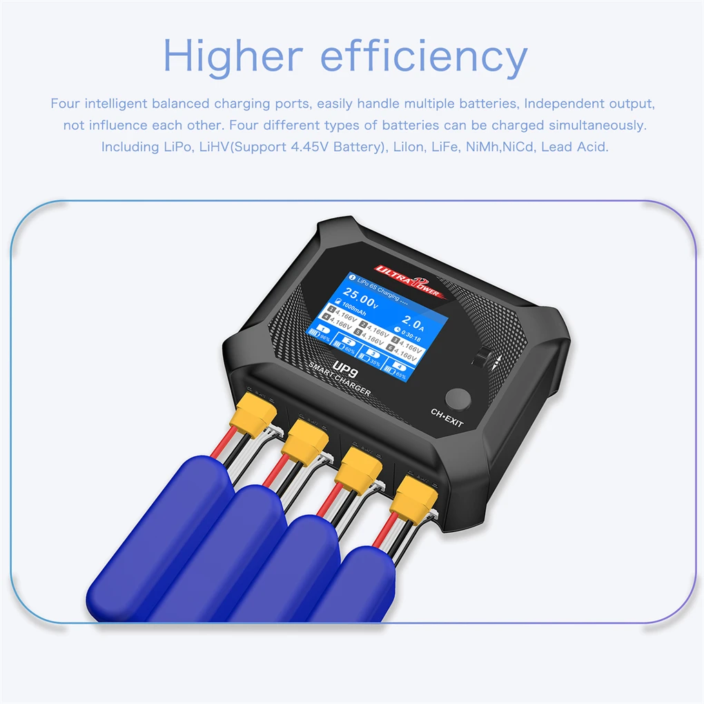 Smart Blance Charger Discharger For UP9 Battery With Dual Mode AC DC Four-channel Fast Charging