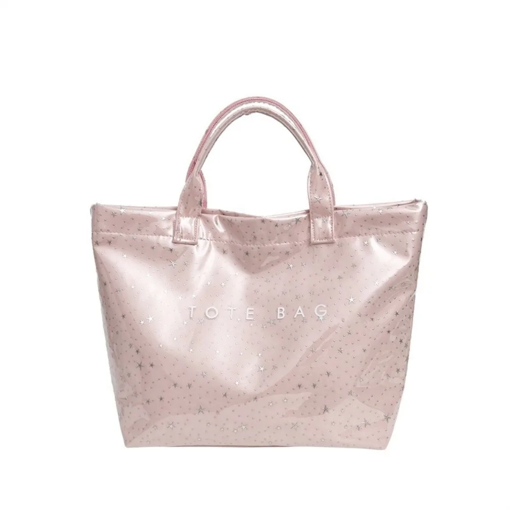 

Waterproof Transparent Jelly Bag Letter Print Large Capacity Letter Prints Handbag Grocery Handbag Star PVC Tote Bag Girl