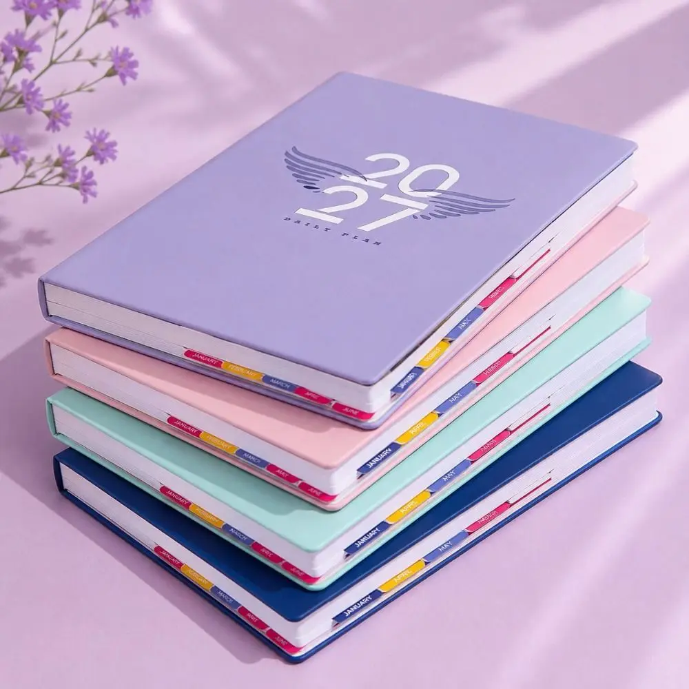 Portable A5 2027 Schedule Book To Do List Planner Reminder Agenda Book Textured PU Calendar Book Office Supplies