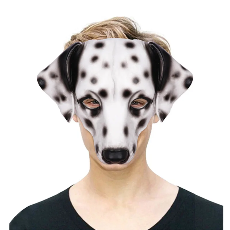 หน้ากากดัลเมเชี่ยนสุนัขคอสเพลย์ Props Carnival Ball Face Mask Canids คอสเพลย์เครื่องแต่งกาย Party ผู้ใหญ่ที่สมจริงหน้ากากสัตว์เลี้ยง