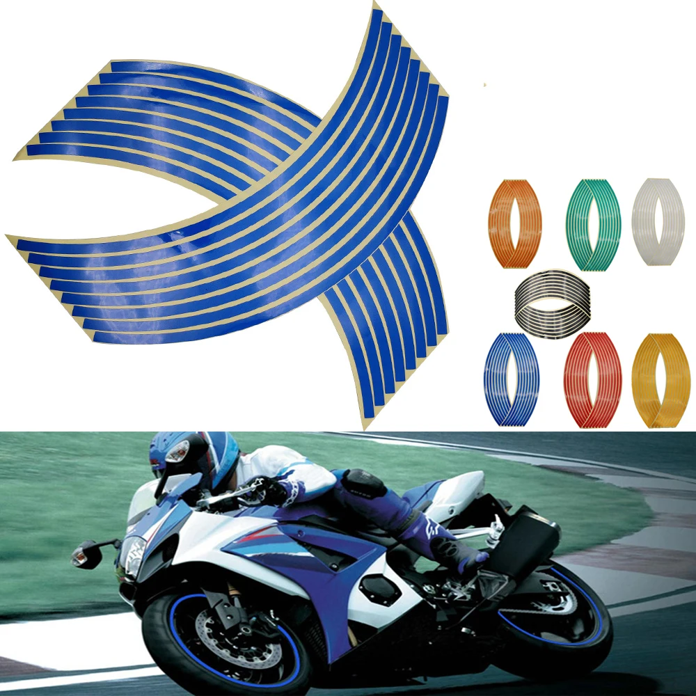 16Pcs Universal Waterproof Motorcycle Wheel Rim Reflective Stickers Moto Auto Decal For Suzuki GSF600 gsf 600 650S Bandit B-KING