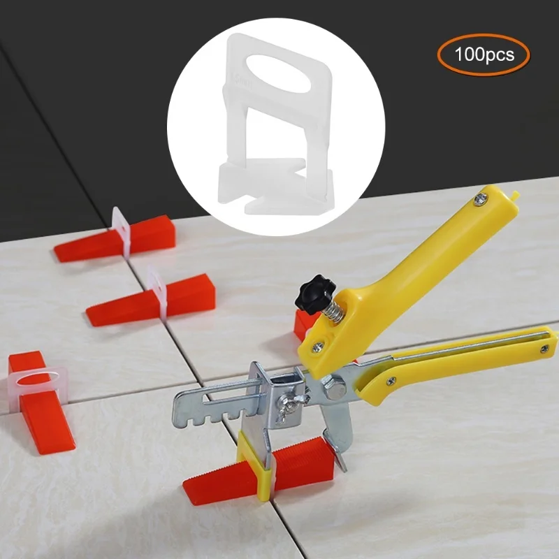100Pcs 0.5mm Tile Leveler Base Clips Wall Tiling Flooring Horizontal Position Leveling