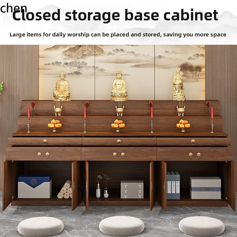 YFY  Home New Chinese Style Three-Layer Altar Table Guanyin Buddha Statue God of Wealth Worship Table