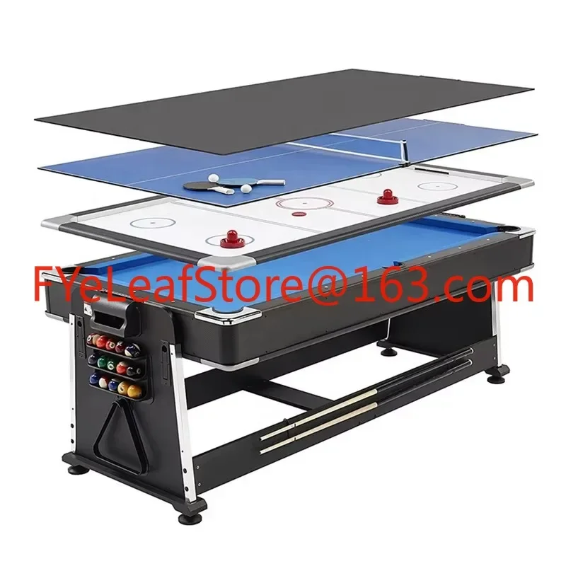 

7FT New Fashion 4 In 1 Rotating Multi Game Table Set with Billiard Table/ Air Hockey/Tennis/Dinning Table