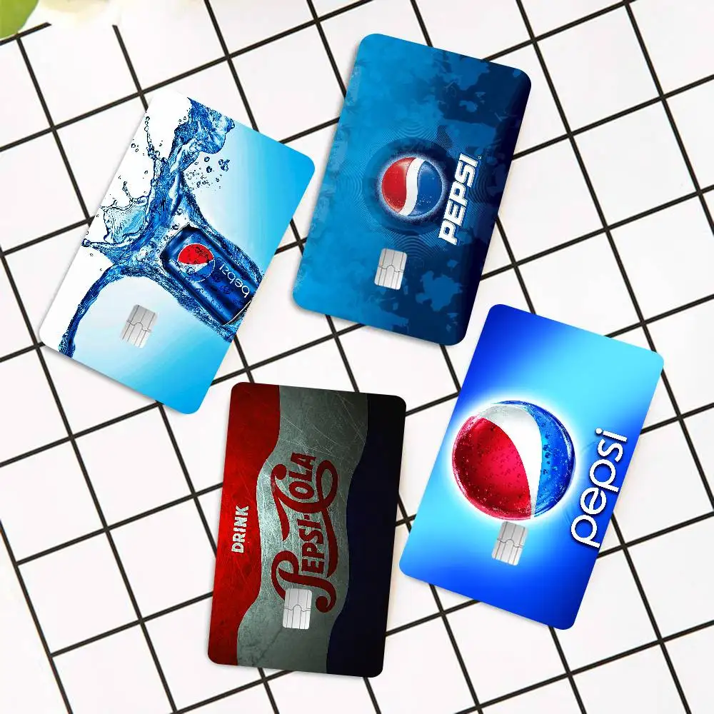 Drinks P-Pepsis Cola Credit Card Skin Stickers No Adhesive Residue Water Proof For VISA Credit Card Subway Access Card