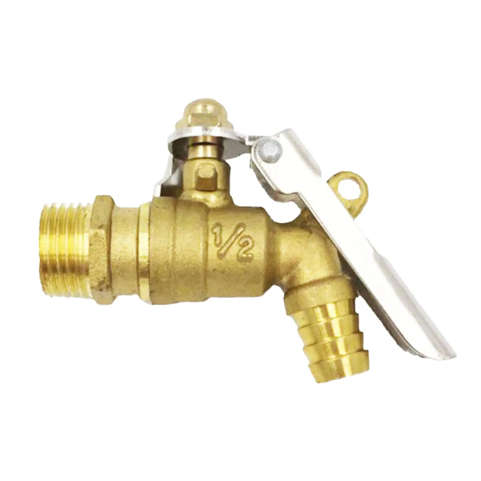 1/2 inch Lockable Brass Faucet Single Hole Dn15 Replacement Outdoor Brass Faucet for Public Places Outside Home Garage Workshop