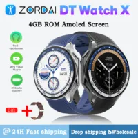 Zordai DT Watch X Smart Watch 4GB Amoled Screen for HUAWEI WATCH GT 4 Video Music Player Local Album U Disk Smartwatch for Men