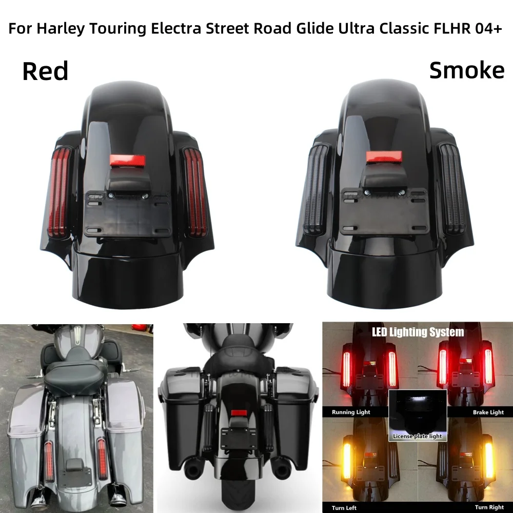 Motorcycle Rear Fender System LED Fascia Light For Harley Touring Electra Street Road Glide Road King Ultra Classic CVO 2014-24