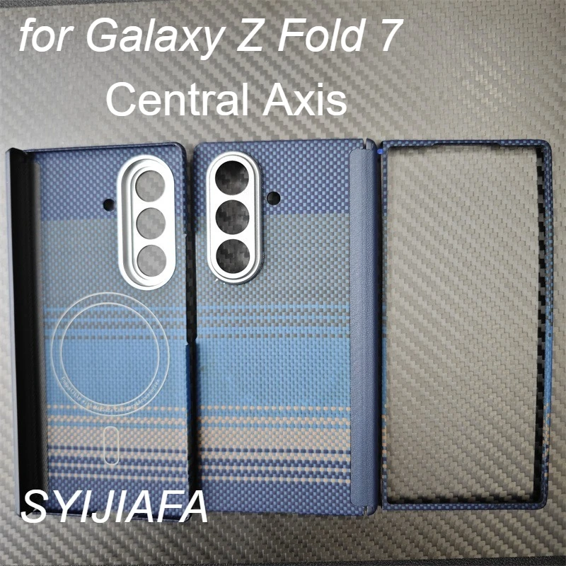 

for Samsung Galaxy Z Fold 7 Case Aramid Carbon Fiber Magnetic Axis Case Central Axis Covers Ultra-thin Phone Protective Case