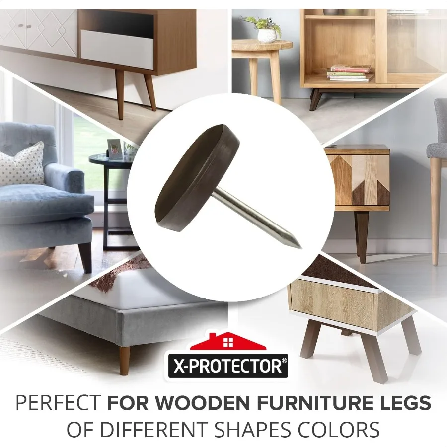 ตัวเลื่อนเก้าอี้ 1 ชิ้น ตัวเลื่อนเฟอร์นิเจอร์ 40 ชิ้น สีน้ำตาล ตัวเลื่อนเก้าอี้ไนลอนคุณภาพสูง ป้องกันพื้นขาเก้าอี้ ลื่นไหลได้อย่างง่ายดาย