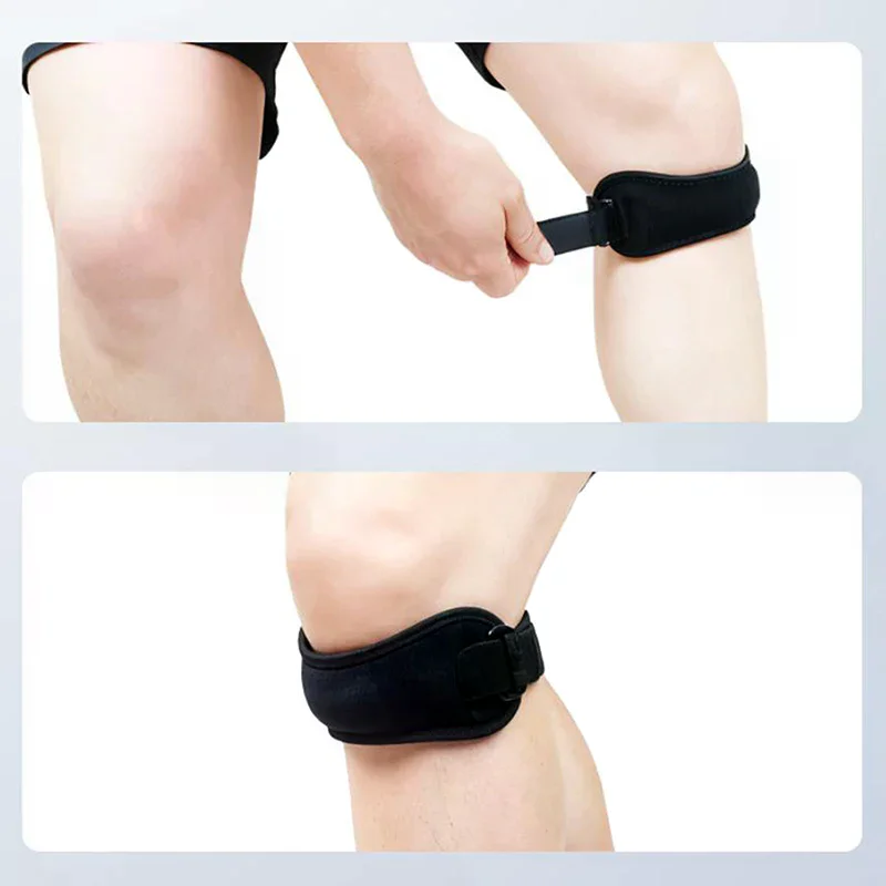 Rodillera con almohadilla suave de Eva ajustable, Protector del tendón de la rótula, para correr, ciclismo, gimnasio, deportes, rodillera, envoltura de compresión, dolor Unisex