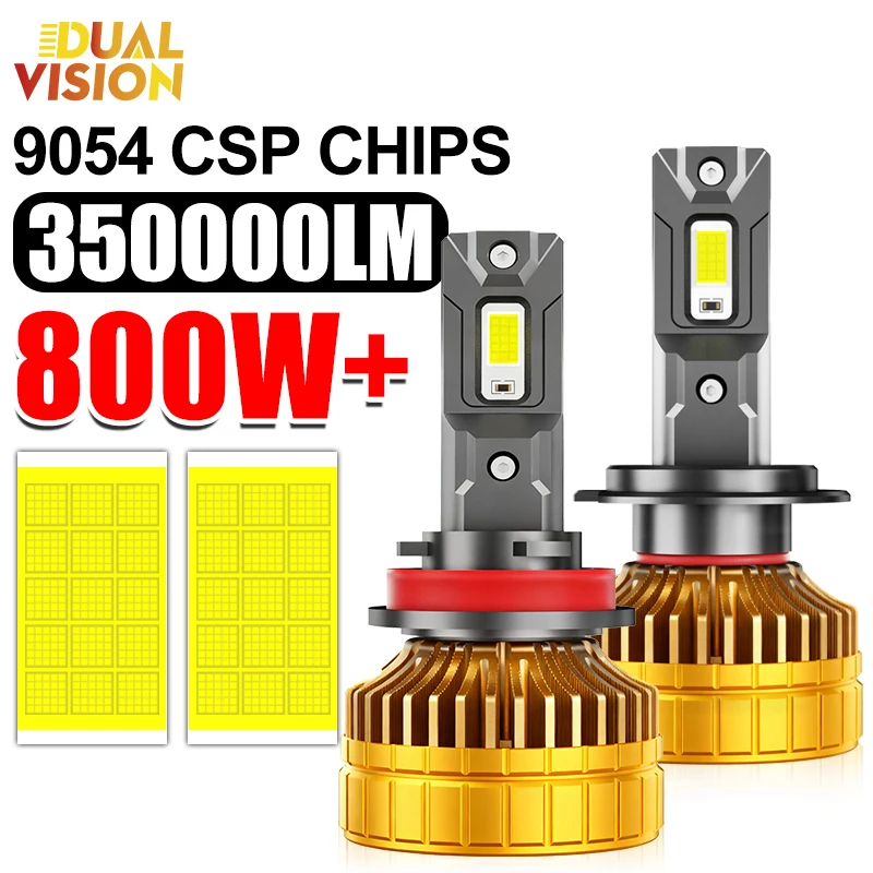 

350000LM 800W H7 H3 H4 LED Headlight K5C Canbus H11 H8 H1 HB3 9005 HB4 9006 9012 HIR2 H9 H16 6500K 30PCS 9054 CSP Car Lights 12V