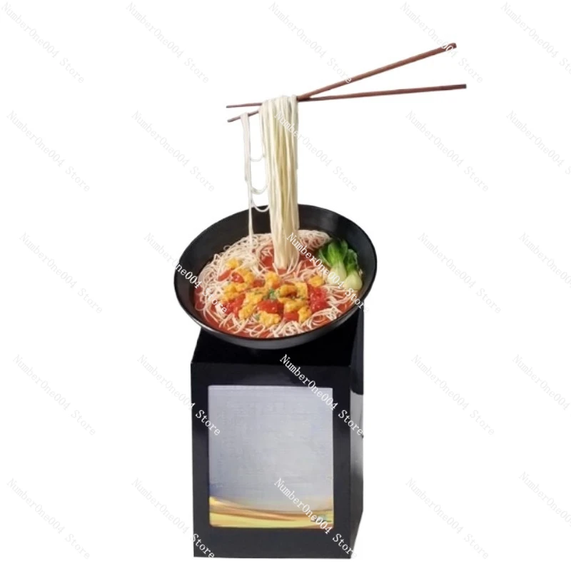 

For Fiberglass Ramen Sculpture Ramen Shop Mall Welcome Decoration Ornament Handmade Noodle Luminous Lightbox Sculpture