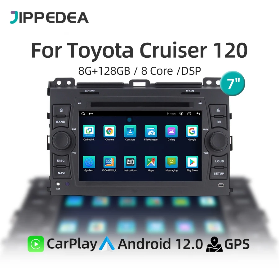 

Android 12 Автомобильный DVD Rdio CarPlay 4G LTE WiFi GPS навигация автомобильное радио мультимедийный плеер для Toyota Prado Cruiser 120 2003-2009