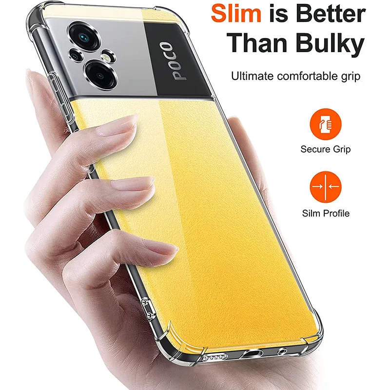 Shockproof Silicone Soft Back Cover Case For Xiaomi POCO X5 X4 X3 X2 F4 F3 F2 M5 M4 M3 M2 Pro GT Ultra Thin Clear Soft Shell TPU