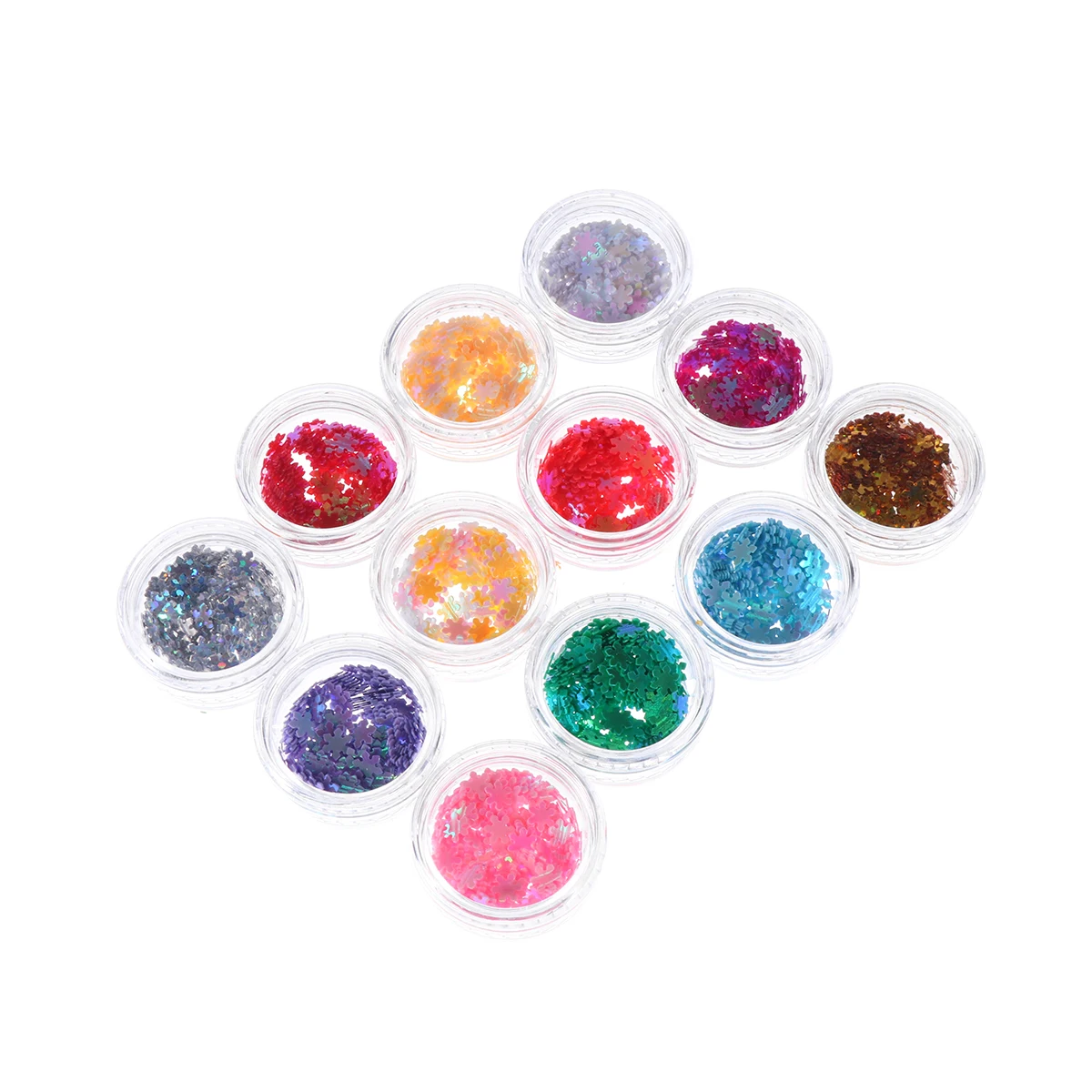 

12 Pcs Shining Sequins False Nail Sticker Colorful Manicure DIY Supplies Easy Apply Unique Art Designs At Home Nail Decorations