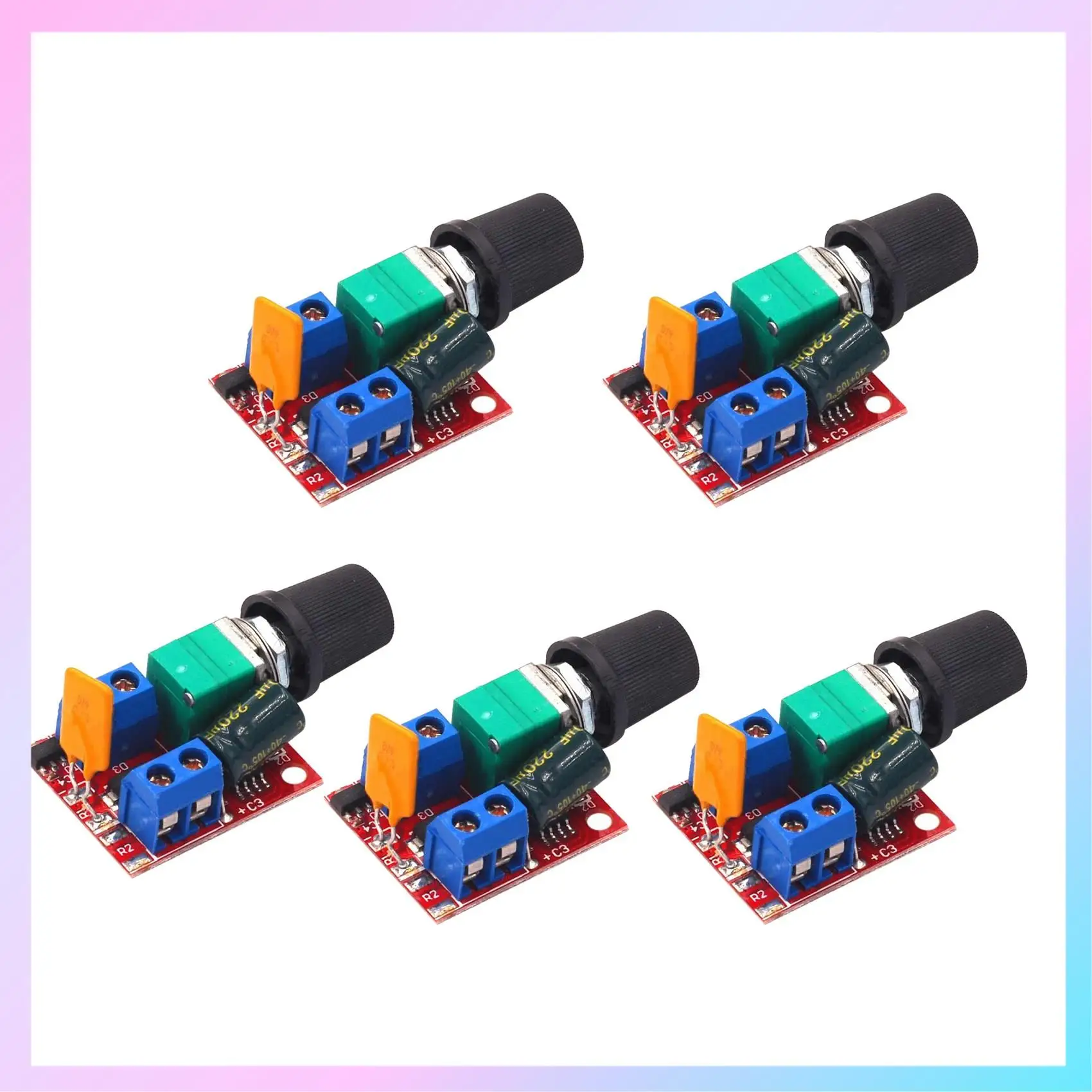 

AB25-5Pc Мини-двигатель постоянного тока ШИМ-регулятор скорости 3 В-35 В Переключатель управления скоростью Светодиодный диммер 5А Модуль платы 90 Вт Высокоскоростной DIY