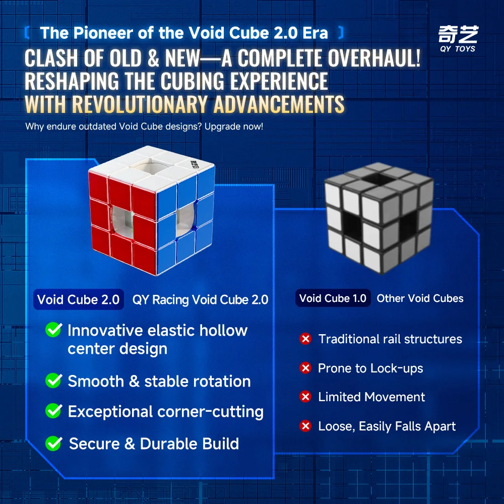 Qiyi Racing Void Cube 3x3 Magnetischer UV-Zauberwürfel QY Stickerless Fidget Toys Kinder Geschenk Cubo Magico Puzzle Toy