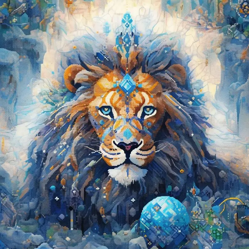 

GATYZTORY Full Square Diamond Embroidery Lion Diamond Painting Animal Mosaic Cross Stitch Rhinestone Art Wall Decor