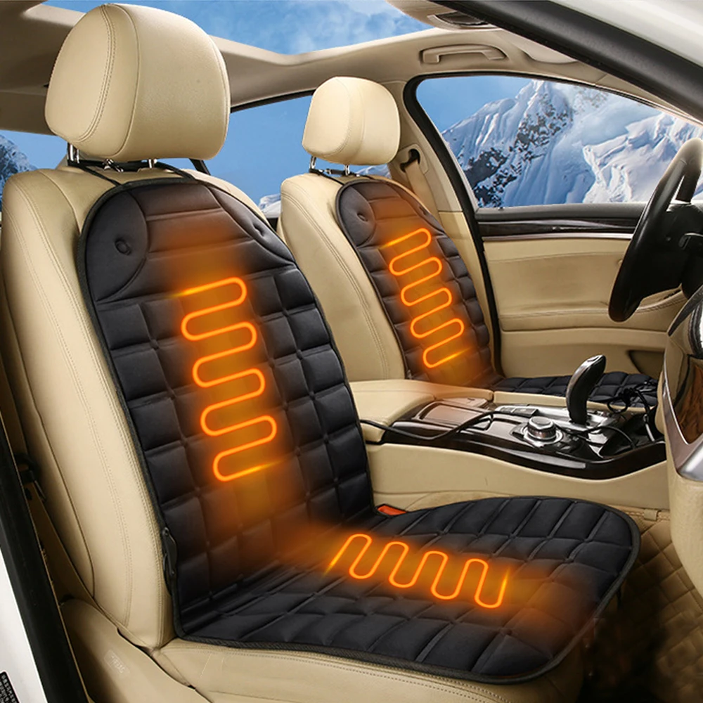 Calentador de asiento eléctrico de 12V, cojín para asiento con calefacción, accesorios para automóvil, funda para cojín para asiento de coche con calefacción, cojín para el hogar de invierno