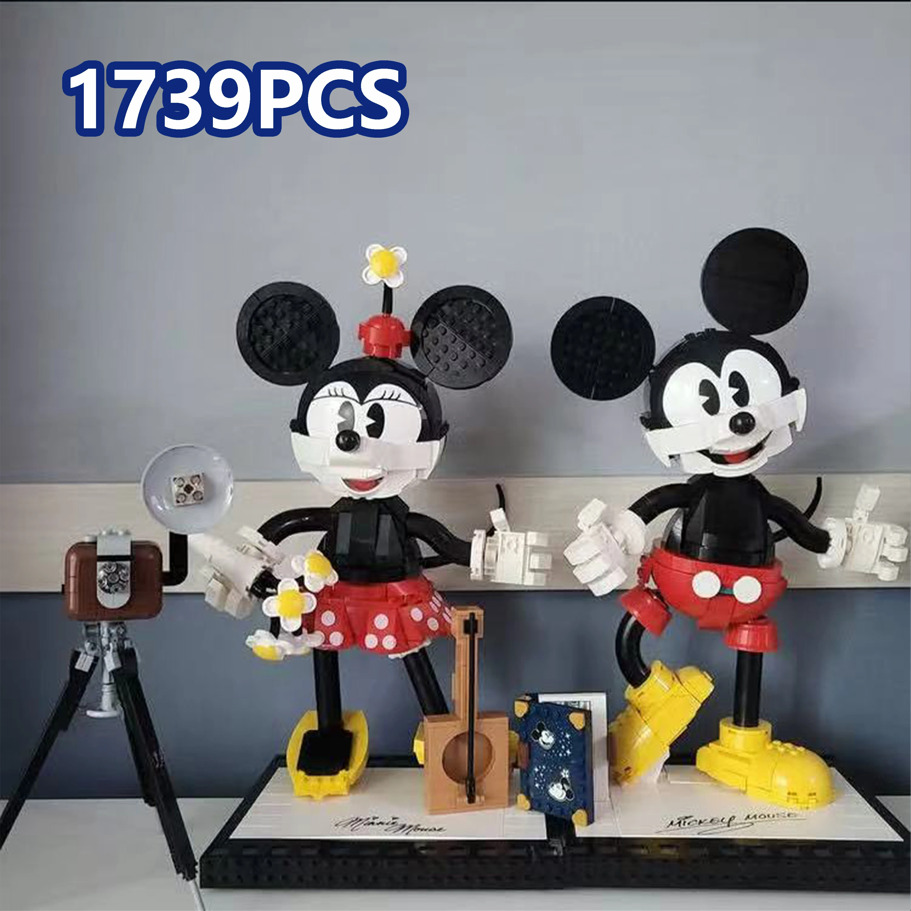 1739PCS Mickey & Minnie 3D Bausteine Figuren Film Charakter Modell Cartoon Display Dekoration Urlaub Geschenk Weihnachten Geschenk