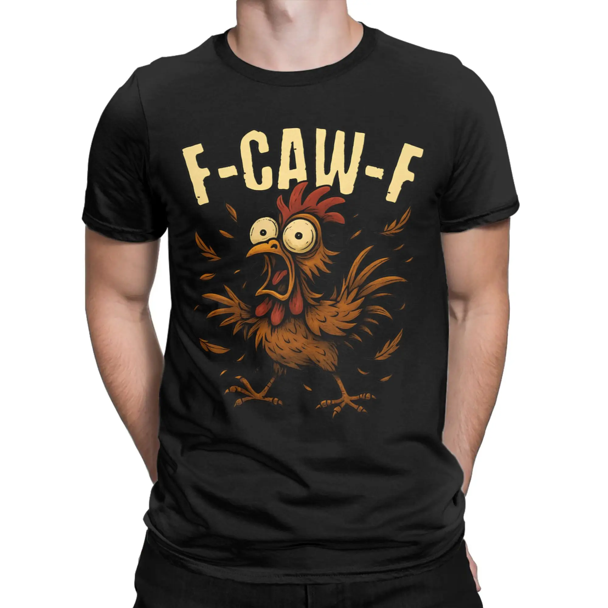 

Футболка с принтом Funly F Caw F Chicken Футболка с графическим принтом Высококачественная мужская и женская футболка с коротким рукавом Мужская спортивная одежда Топы