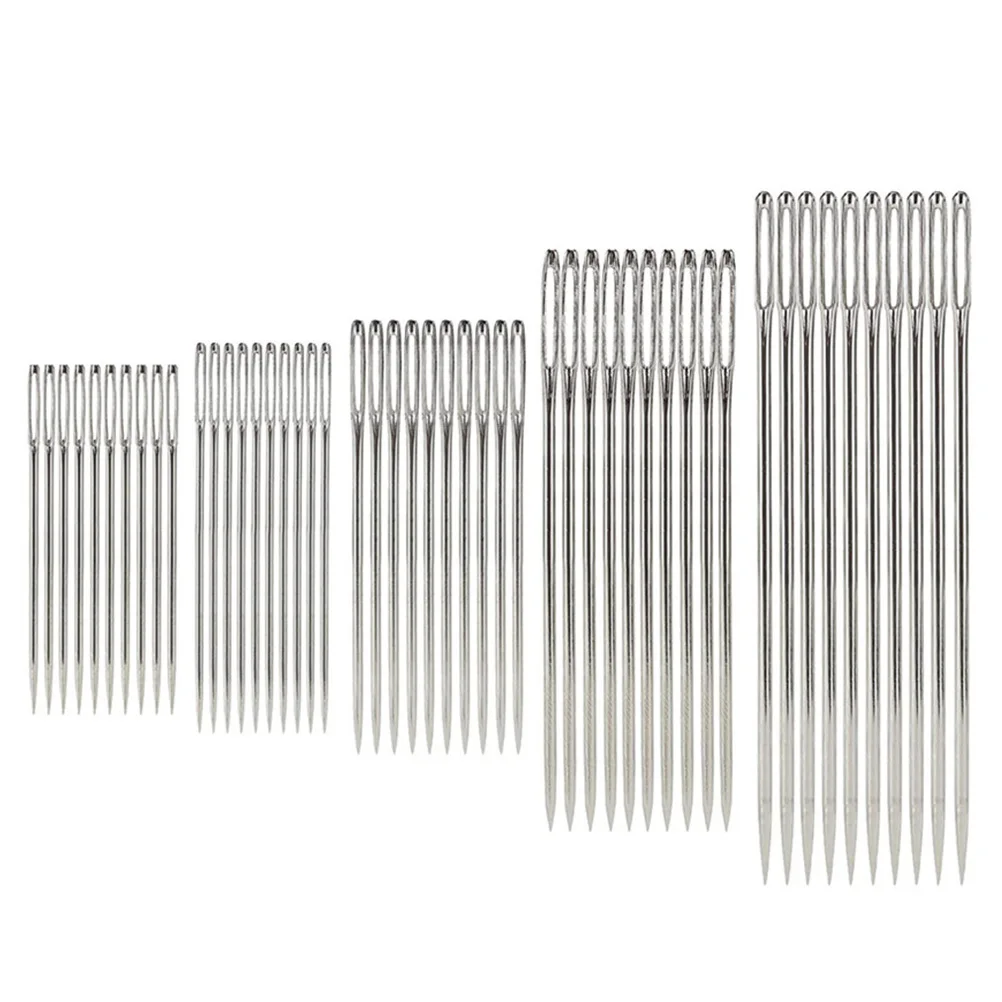 

5 set Large Eye Stainless Steel Yarn Knitting Sewing Tools Crafting Embroidery Accessories Weaving Stringing Needles Hand Sewing