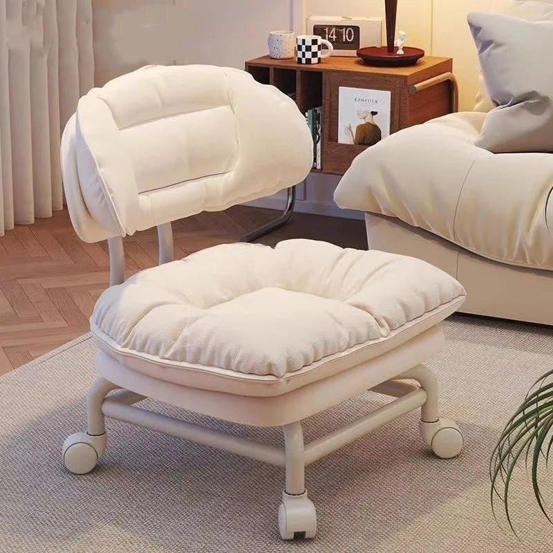Wheel Small Stool Pulley Low Stool Household Shoe Changing Stool with Baby Artifact Children with Wheel Bench Seam Back Chair image 2