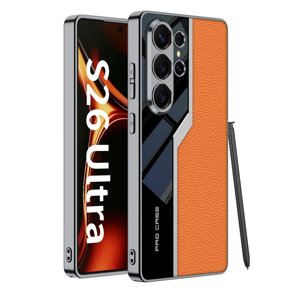 For Samsung Galaxy S26 Ultra S26 S25 S24 Ultra Case Luxury Skin-Friendly Leather Soft Silicone Shockproof Protection Back Cover