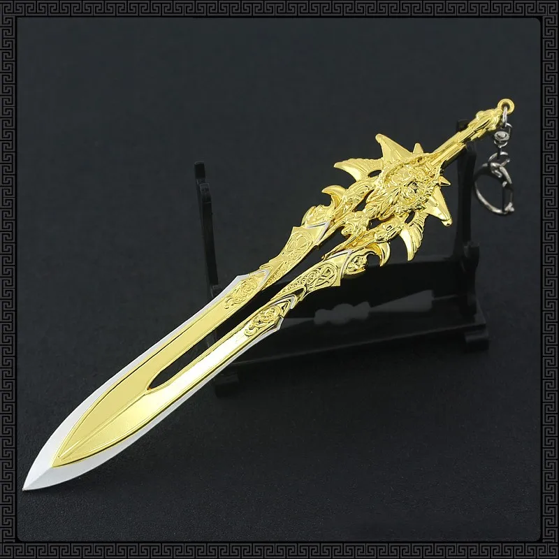 God of War Weapon Blade of Olympus Blades of Chaos Zeus Kratos Game Keychain Katana Sword Real Steel Weapon Toys for Kids