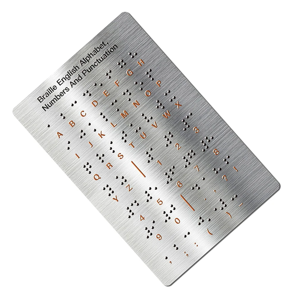 Braille Alphabet Learning Board Metal Tactile Bump Number Tool For Blind Visually Impaired For Educational Accessories