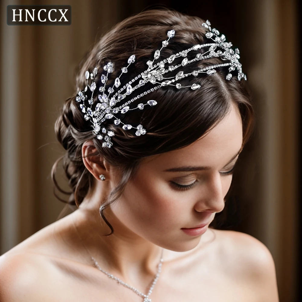 HNCCX Shiny Rhinestone Fashion Headdband Wedding Tiara Bridal Hair Accessories Handmade Bride Headdress Girl Hairband CP381