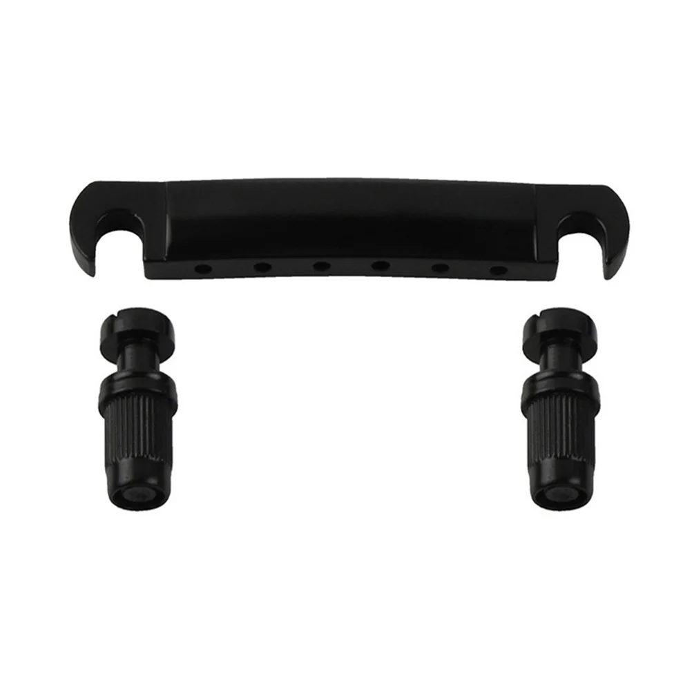 

1Set Zinc Alloy Electric Guitar Bridge Tailpiece for Guitar Flexible Wraparound Replacement Black Durable Bridge Tailpiece
