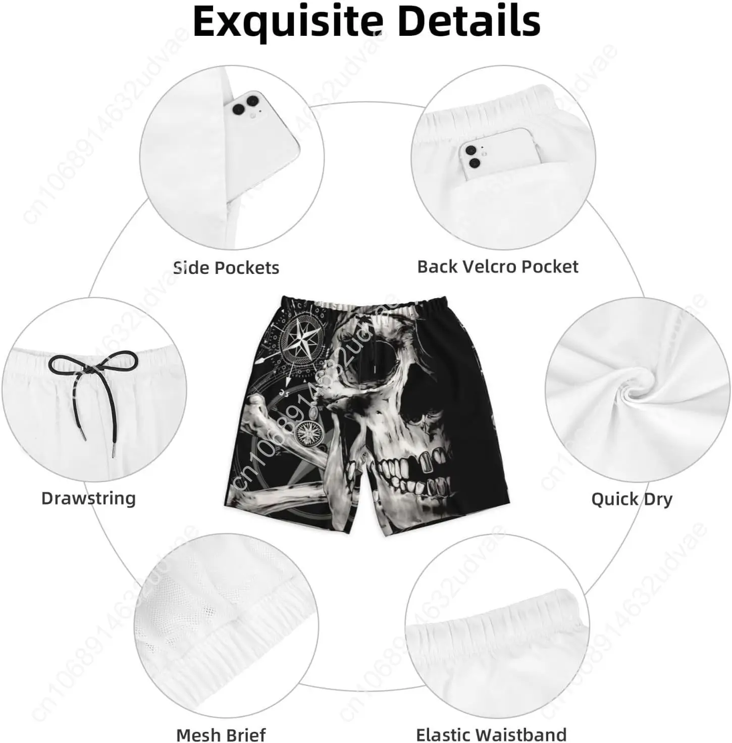 Mens Swim Trunks with Mesh Lining,Quick Dry Swimsuit Board Shorts Beach Pants Swimwear Bathing Suits