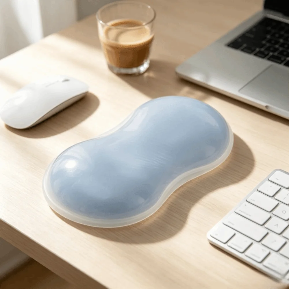 Soft Silicone Mouse Wrist Rest Transparent Base Anti Slip Ergonomic Mouse Pad Non Slip Hand Pillow Cushion Wrist Pad Laptop Use
