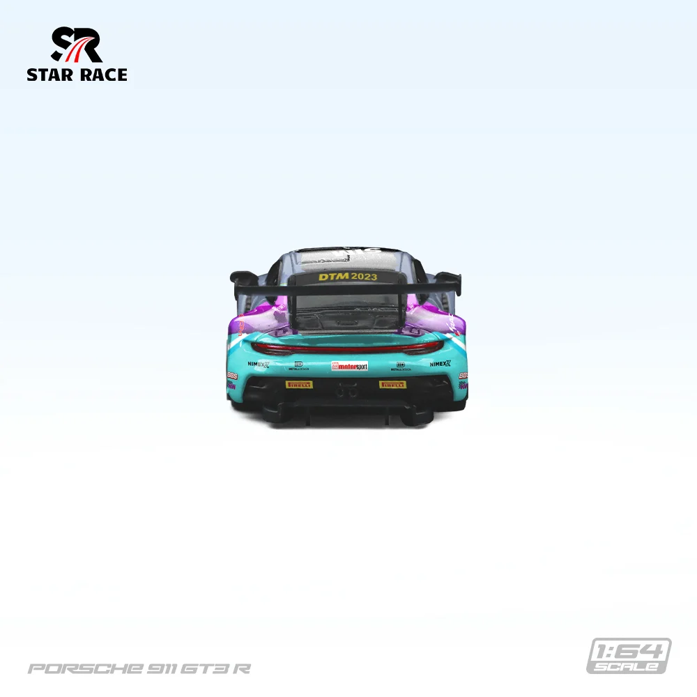 ستار ريس 1:64 بورش 911 GT3 رقم اللون. 9 دراجة، أزرق رقم. 15 زخرفة نموذج سيارة سبيكة