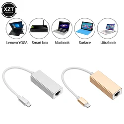 Type C to RJ45 Hub 10/100/100M Ethernet Adapter Network Cable USB 3.0 Aluminum Drive Free Single Network Card for Macbook Phones