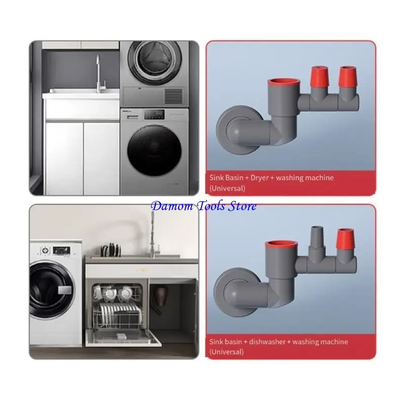 

57BE Соединитель водосточной трубы для раковины, соединитель для канализационной ветки, кухонный аксессуар для водосточной трубы