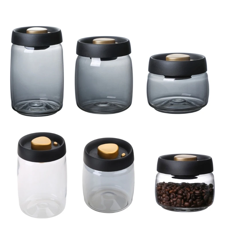 

Heat Resistant Glass Coffee Beans Jar Vacuum Sealed Airtight Storage Container